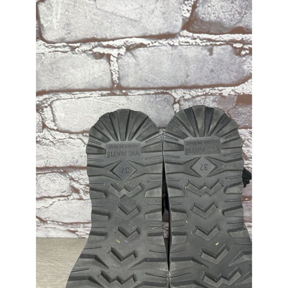 Vic Matie Black Leather Strap Slingback Platform Wedge Sandals Women 37EU/6.5 US - Picture 12 of 16